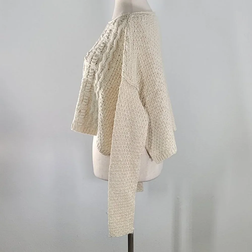 FREE PEOPLE  changing tides cropped sweater Sz XS NEW
